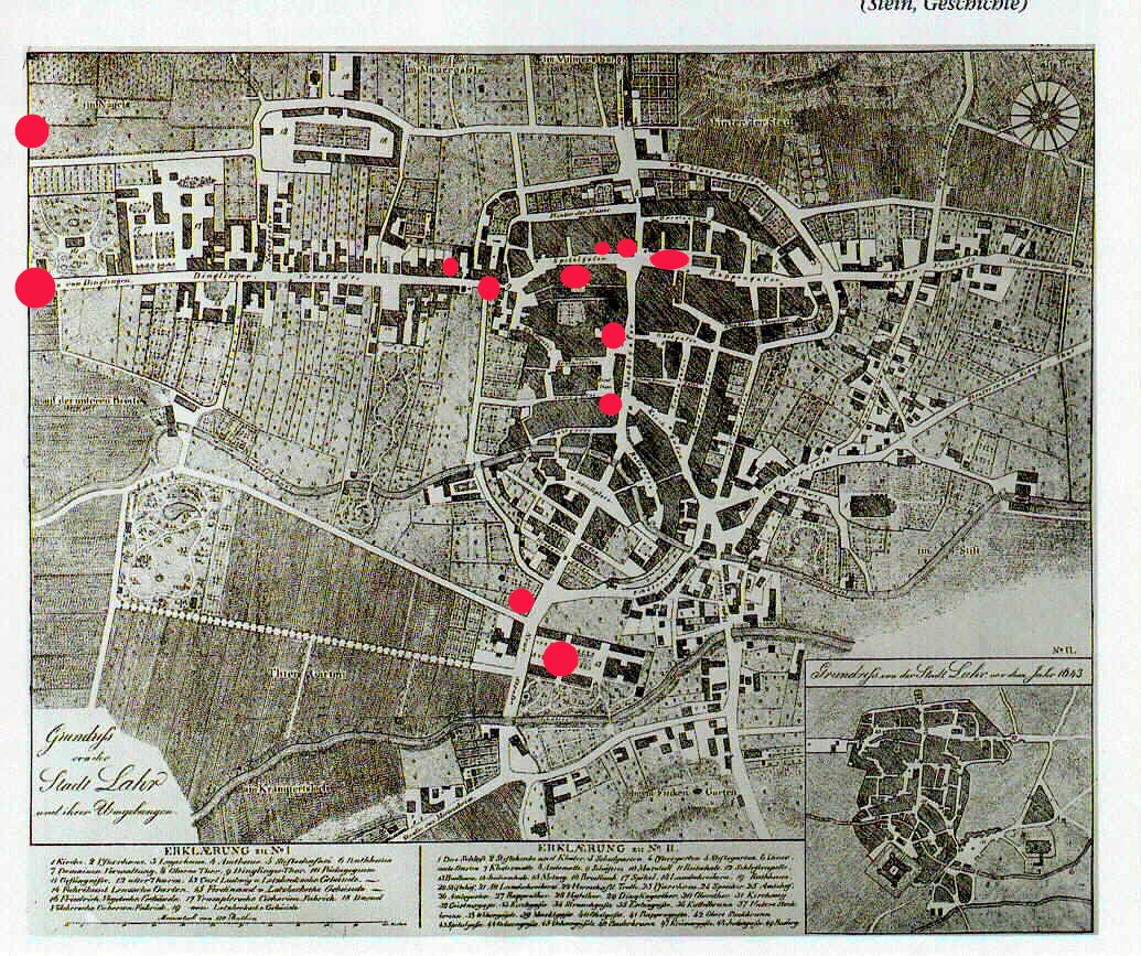 Historischer Stadtplan von Lahr